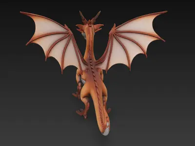 Dragon Realistic 3D Model Basic - Low Poly Realistic Low-poly 3D model