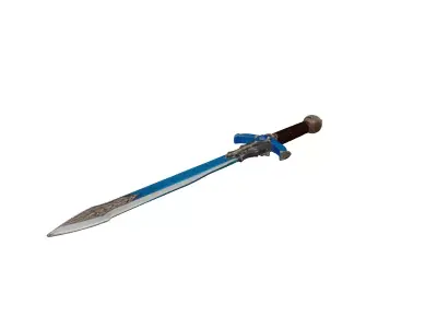 Glowing Magical Sword with Runes 3D model