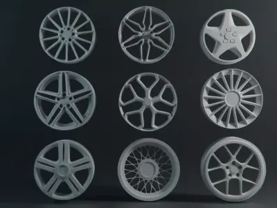 10 car rims pack  Free 3D model