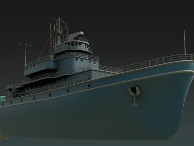 Historical Fleet Oilers and Replenishment Ship Low-poly 3D model