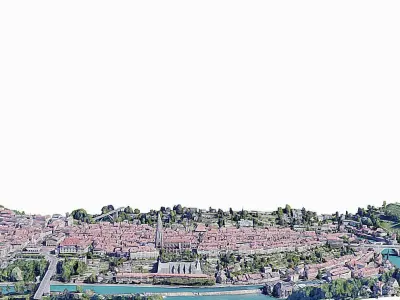 The old city of Bern Low-poly 3D model