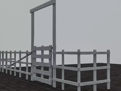 Old Garden Fence Set 3D model