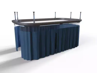 Sci-Fi Medical Privacy Curtain Low-poly 3D model