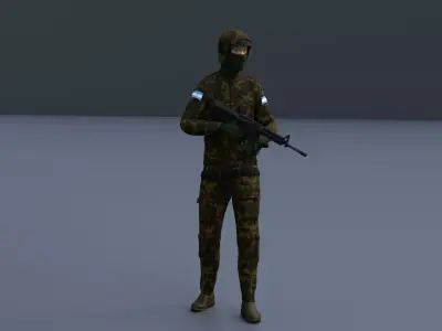 Argentina Soldier Low-poly 3D model