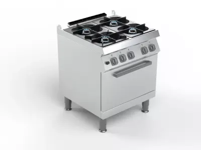 Commercial Gas Range with Oven 3D model