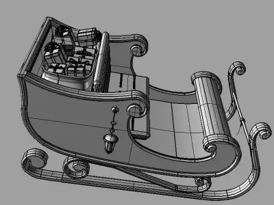 Santa sleigh 3d model 3D model