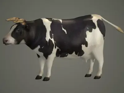 bull animal domestic game lowpoly cow animals 3D model