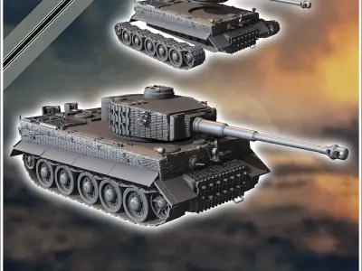 Tiger M1943 Hollywood version Kelly s Hereos - miniatures tablet 3D print model