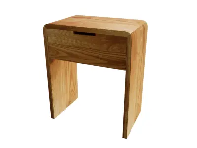  Modern Wooden Side Table 3D Model Free low-poly 3D model