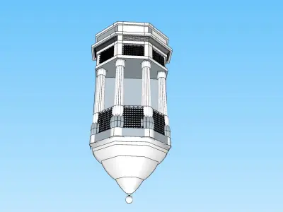 indian jodhouri stone jharoha bay window Low-poly 3D model