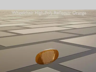 Wheelchair Reflector - Orange 3D model