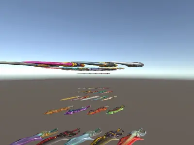 Cartoon Fantasy Weapons Swords Low-poly 3D model