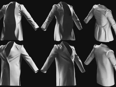 Basemesh Blazer Jacket Collection 3D model