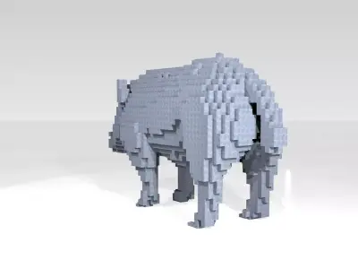 Wildboar Voxel 3D model