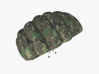 Parachute A11 Forest Camouflage - Character Accessories Design Low-poly 3D model