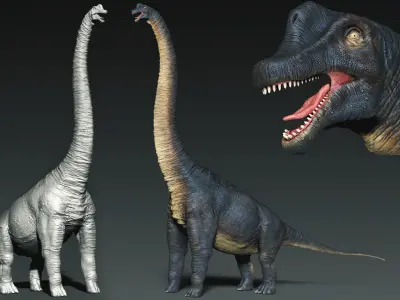 Dinosaur Brachiosaurus Sculpt Project 3D model