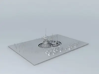 Motte and bailey castle 3D model