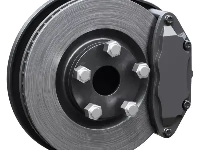 Car braking system for mid size cars 3D model