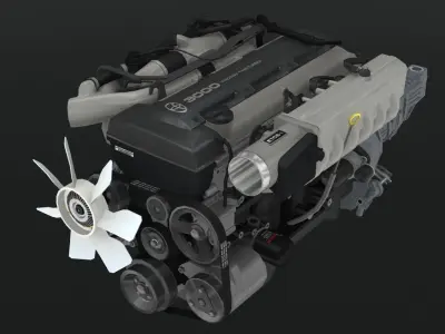 Toyota 2JZ GTE engine Low-poly 3D model