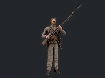 Soldier 2 version 2  Low-poly 3D model