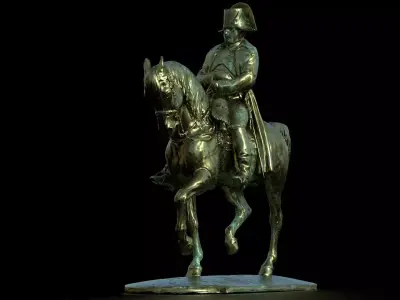 Napoleon Brass Statue Low-poly 3D model