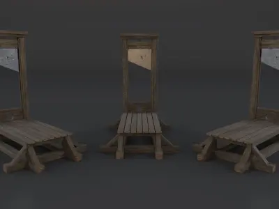 Medieval Guillotine PBR 2 Low-poly 3D model