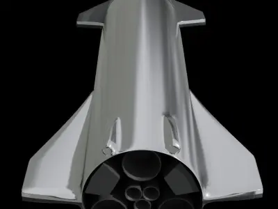 SpaceX Starship Elon Musk Mars Ship very nice detail Low-poly 3D model