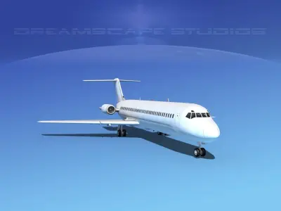 Douglas DC-9-40 Unmarked 2 3D model