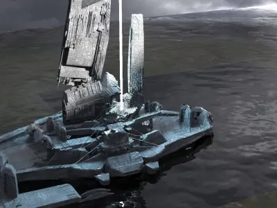 Halo Forerunner Inspired Gateway Tall 3D model