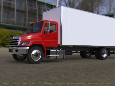 Hino Conventional 338 box truck 2014-2018 3D model