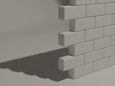 Wall of Bricks Free low-poly 3D model