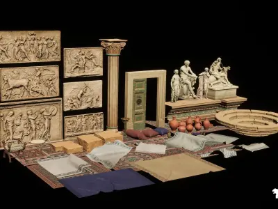 Neptunes Roman Bath Low-poly 3D model