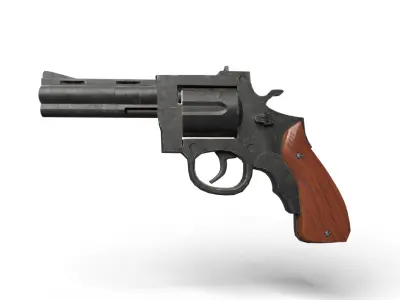 Revolver 3D model Bundle Low-poly 3D model