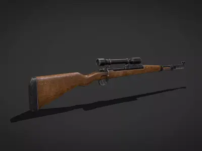 shot gun with scope  Low-poly 3D model