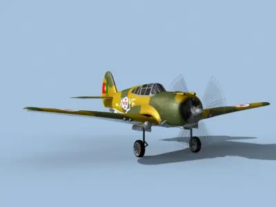 Curtiss H-75C Mohawk Portugal 3D model