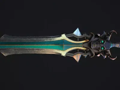 Fantasy sword 18 game ready 3d model Free 3D model