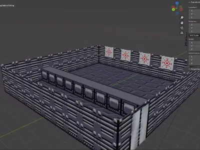 Voxel-Style Paper Target Free low-poly 3D model