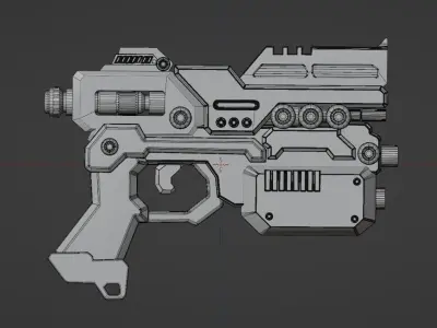 scifi gun game asset 3D model