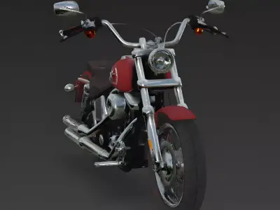 Realistic Classic Cruiser Motorcycle 3d model Low-poly 3D model