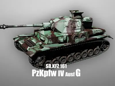 Panzer 4 - PzKpfw IV - Ausf G - Camouflage Livery Low-poly 3D model