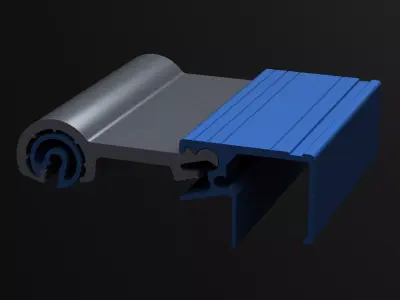 Aluminum Extruded Vehicle Rope Rail System 3D model