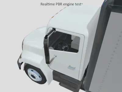 Hino 338 low poly box truck no logos used Low-poly 3D model