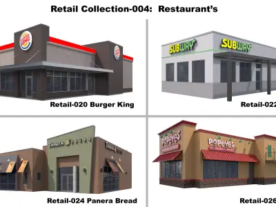 Retail Collection-004 Restaurants 3D model