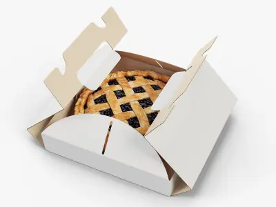 Berry Pie in Cardboard Box with Handles 3D model
