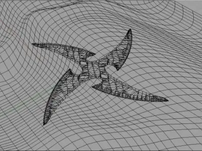 4 Point Curved Shuriken 3D model