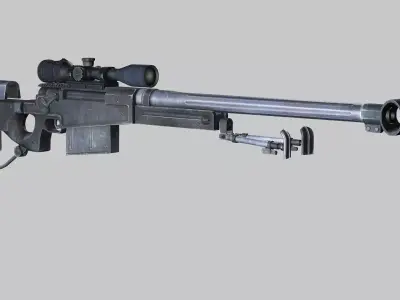 Sniper Denel 2NTW-20 Low-Poly 3D Model Low-poly 3D model