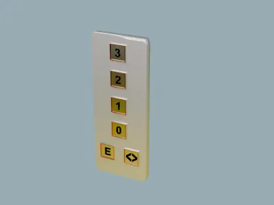 Simple Elevator control panel Low-poly 3D model