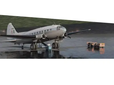 CURTISS C-46 COMMANDO 1960s 3D model