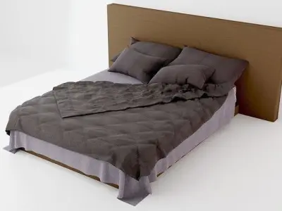 Fluffy Bed Free low-poly 3D model