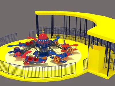 Aircraft Rides Low-poly 3D model